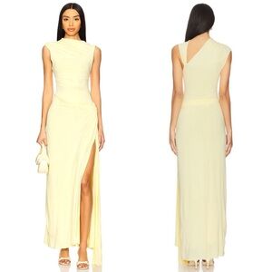 NEW NWT Bec + Bridge Greta Twist Maxi Dress In Butter Yellow